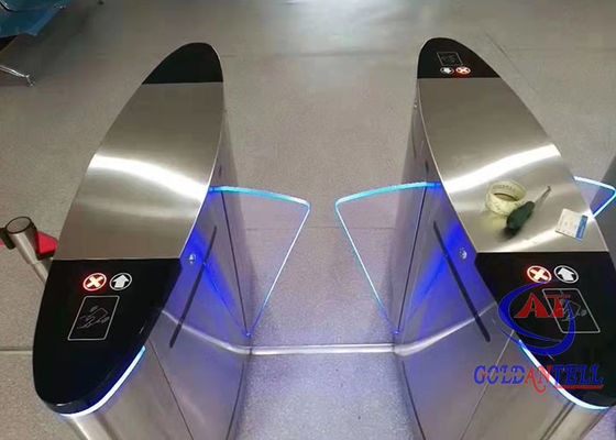Entry Door Access Control Turnstiles Automatic Fingerprint RFID Code Reader Flap Type