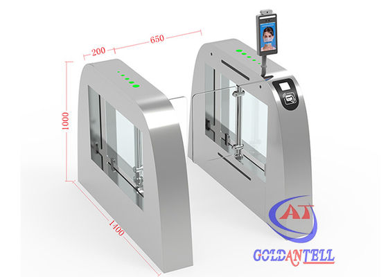 Fast Speed Servo Motor Swing Turnstile Gate With Face Recognition Camera 8 Inch Screen