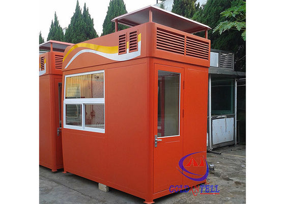 Movable Sentry Box , Outdoor Guard Security Cabin sandwich panel door