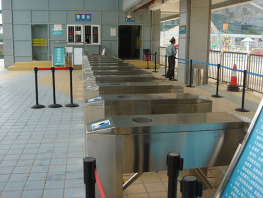 Pedestrian RS485 Security Barcode / Qr Code Scanner Turnstile For Tourist Area , Museum , Cinema Entrance