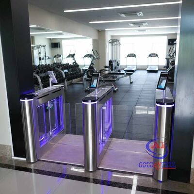 Space-saving Compact Wing Turnstile Cost-effective RFID Access Control Sliding Gate for Small Gym and Staff Canteen CE
