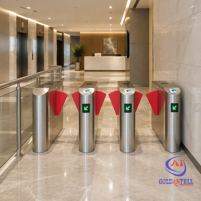 Adjustable Opening Speed NFC RFID Card Flap Barrier Turnstile Pedestrian Access Control