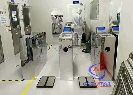 Indoor Pedestrian ESD Access Turnstile Gate IP54 SUS304 Material For Lab / Facotry