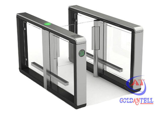 Glass Door Fingerprint Swing Barrier Gate Full Height Flap Turnstile Wing Barrier
