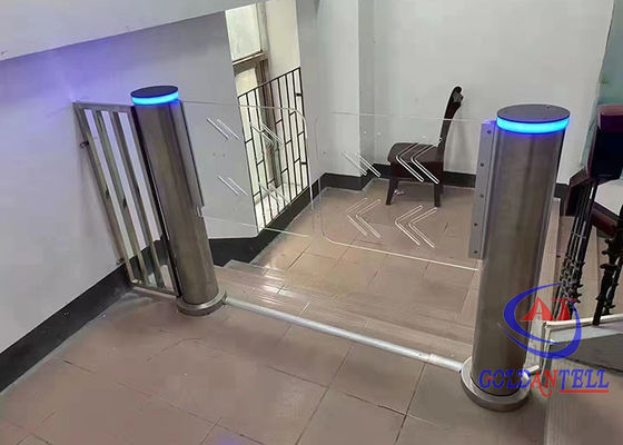 168mm Slim Cylindrical Swing Barrier Gate Acrylic Arm Bar Code Speed Turnstile Gate