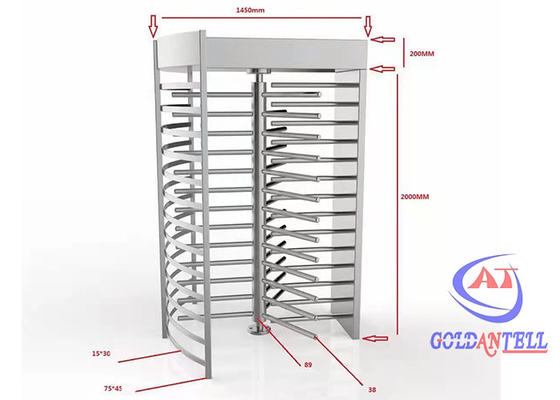taille de haute sécurité de 100V 240V pleine de porte giratoire d'Access de porte piétonnière de système