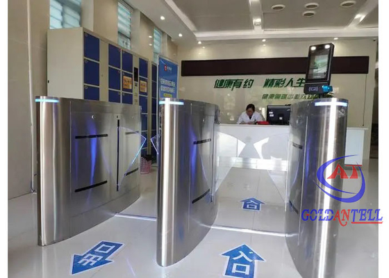 Double à grande vitesse Wing Flap Turnstile Barrier d'empreinte digitale de tourniquet piétonnier rapide de passage