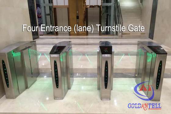 Porte biométrique de tourniquet de double empreinte digitale de noyau, tourniquet rapide de barrière d'aileron de passage avec le logiciel