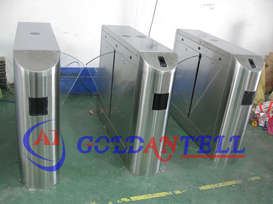 Intelligent Flap Turnstile with RFID Interface 304 Grade Stainless Steel IP54 Protection for 30-40 Persons per Minute