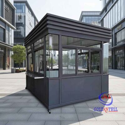 Luxury Prefab Security Guard House with Toilet 4-Person Steel Sentry Box Portable Container Guard Booth for Outdoor Plaza