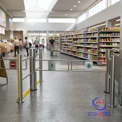 ADA Compliant Automatic Retail Swing Gate SUS304 Barrier for Supermarket Wheelchair and Shopping Trolley Access CE