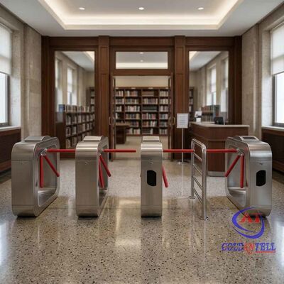 Tourniquet tripode à bras auto-relevable avec identification biométrique par empreinte digitale pour le contrôle d'accès aux archives académiques et aux zones d'étude de bibliothèque, certifié CE