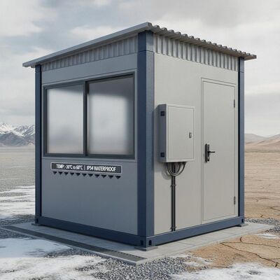 IP54 Waterproof Rating Security Guard House with Drainage System Electricity Fittings Operating Between Minus 30 and 60 Degrees Celsius