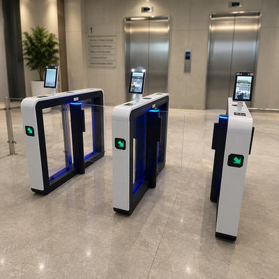 Porte de tourniquet à battant automatique avec reconnaissance faciale par code QR, vitesse pour salle de sport, immeuble de bureaux