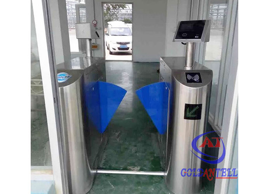 Tourniquet automatique de barrière d'aileron d'acier inoxydable Rfid à grande vitesse avec des lecteurs d'empreintes digitales